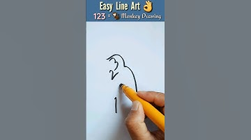 How To Draw Monkey 🐒 with Number 123 #shorts #shortsvideo #viral #art #drawing #shortsfeed
