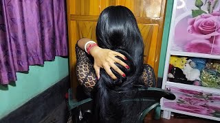 Beautiful Indian Girl 4Ft Long Hair Big Hair Bun Pulling And Long Hair Play |