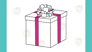 #gifts #giftbox #gift  How to draw a gift box Step by Step Drawing