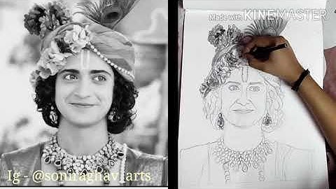 Krishna Drawing | Lord krishna drawing step by step | krishna sketch | Sumedh Mudgalkar