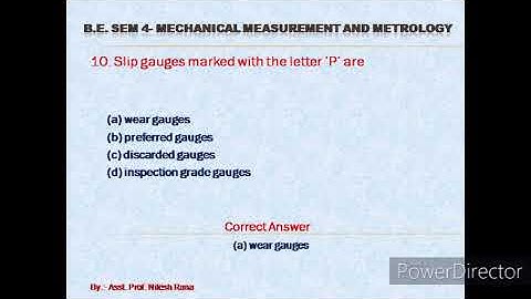 Mechanical Measurement and Metrology- MCQ Part 2