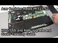 Acer Predator Helios PH317-52 - HDD, SSD and RAM Upgrade and Cooler Cleaning Guide