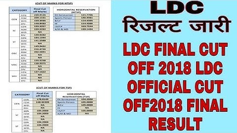 LDC FINAL CUT OFF 2018 LDC OFFICIAL CUT OFF2018 FINAL RESULT