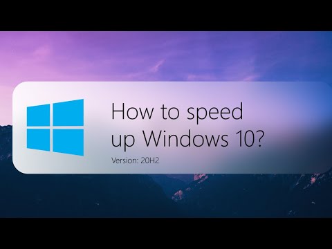 How to speed up windows 10. The best settings (Latest 20H2 update)