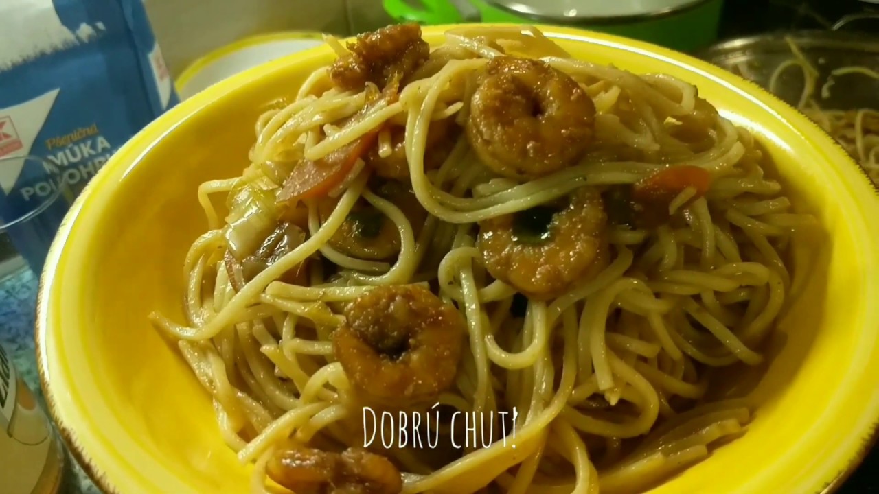 Smažené nudle s krevetami