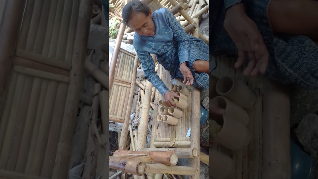  Kerajinan  gelas bambu jawa  timur  YouTube