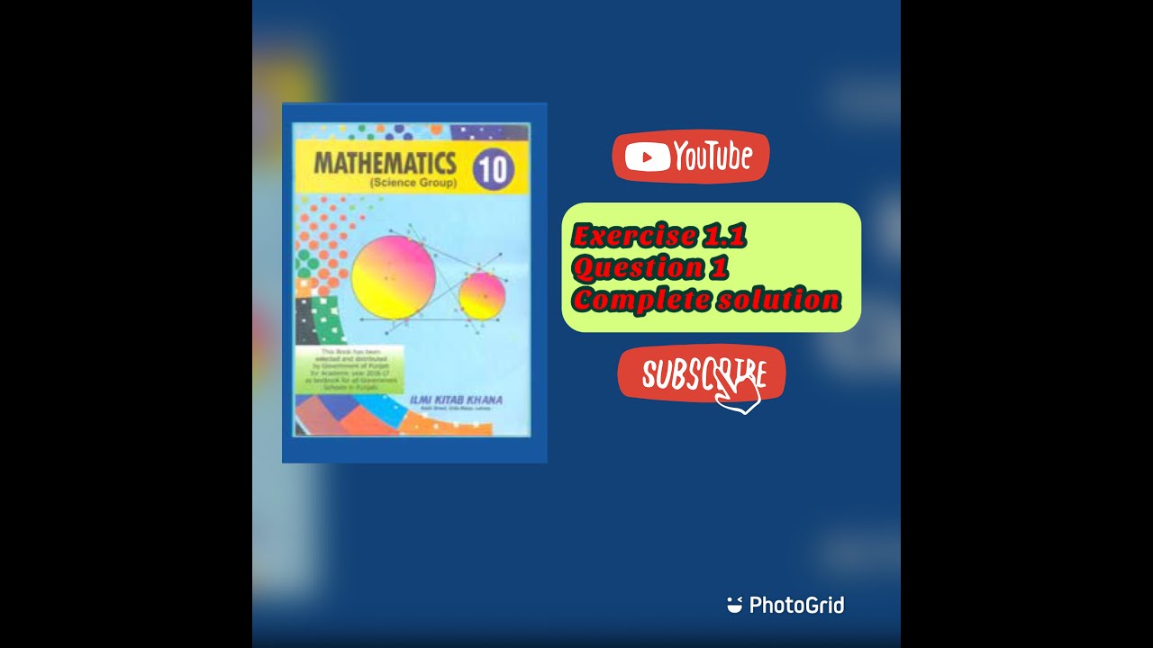 10th class math | unit 1 | Exc 1.1Question No.1| Punjab board - YouTube