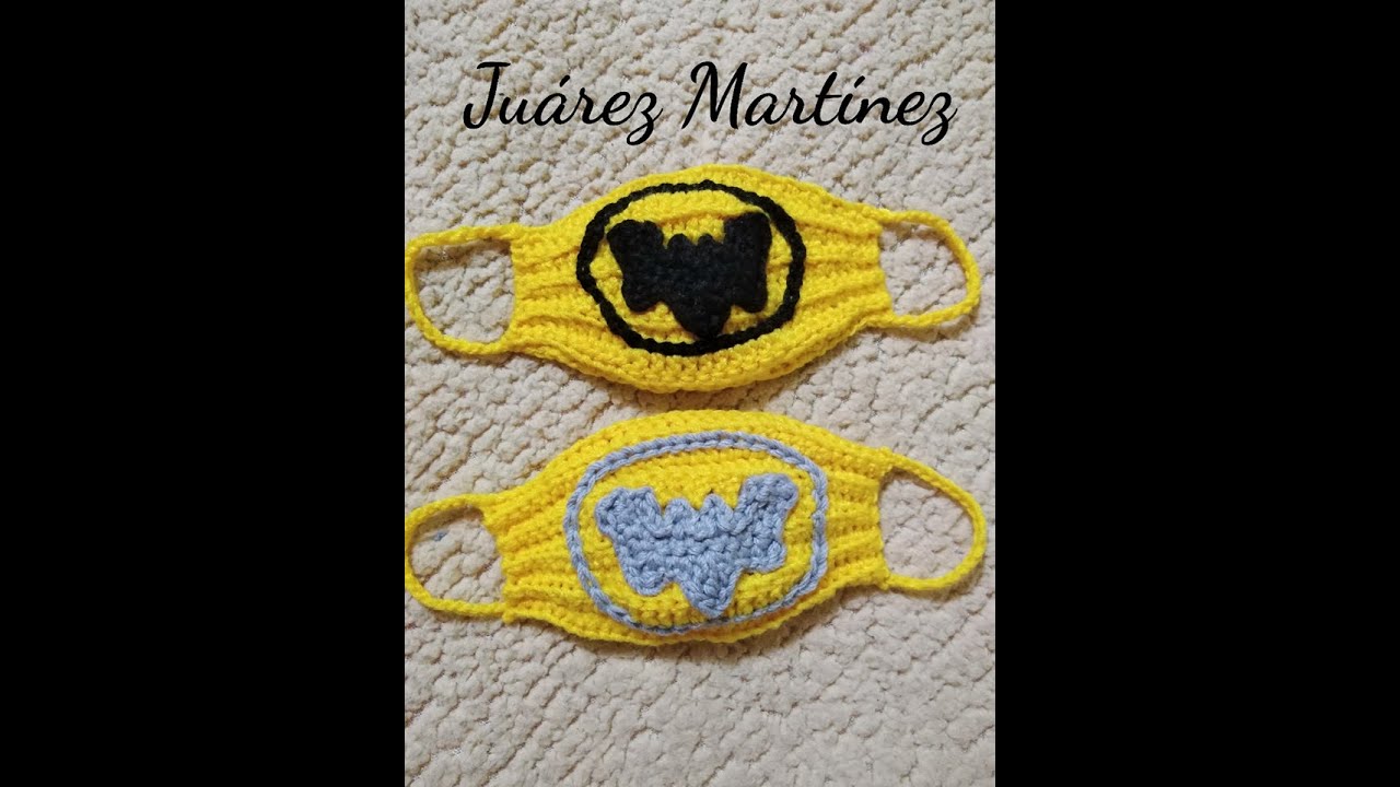 Mascarilla cubrebocas a crochet de batman 🦇🦇😷