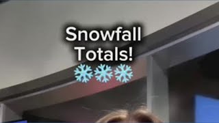 How much snow did central Georgia see yesterday?