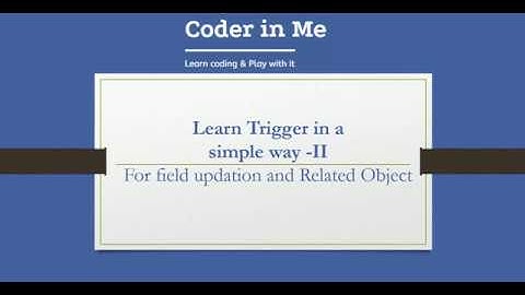 Learn Trigger in a simple way Salesforce create related record- Coder In Me