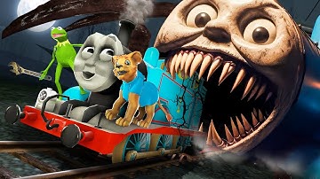 Building a THOMAS TRAIN Chased By CURSED Thomas and Friends 2! (Garry