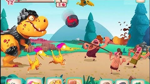 Dino Bash - Dinosaur Battle - Dinosaur Trex VS Cavemen - Part 2