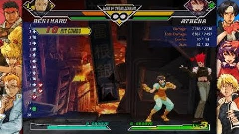 CAPCOM FIGHTING COLLECTION 2 Benimaru Pgroove cancel combo 2