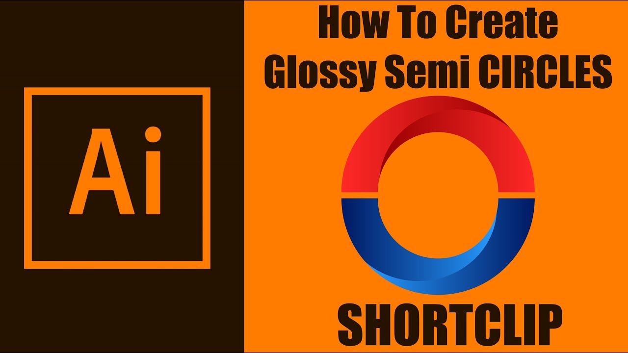 How to make glossy semi circle Into circle into different parts in Illustrator | tutorial |