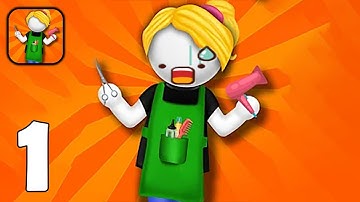 Idle Salon Makeover Tycoon - Stickman Salon -Part 1 - Gameplay Walkthrough(iOS, Android)
