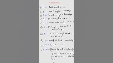 Divisibility Rules #shorts #important