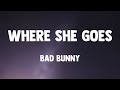 WHERE SHE GOES - Bad Bunny (Lyrics Version)