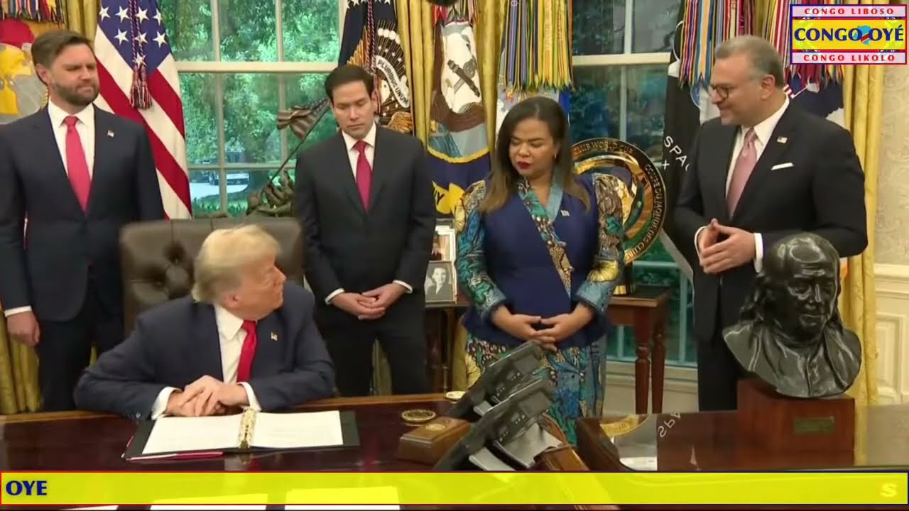 TRUMP REÇOIT LES MINISTRES DES AFF. ETR. DE LA RDC ET DU RWANDA APRES SIGNATURE DE L'ACCORD DE PAIX