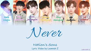 [Produce 101] Nation's Sons- Never (네버) Official Lyrics (Rom/Han/Eng) chords