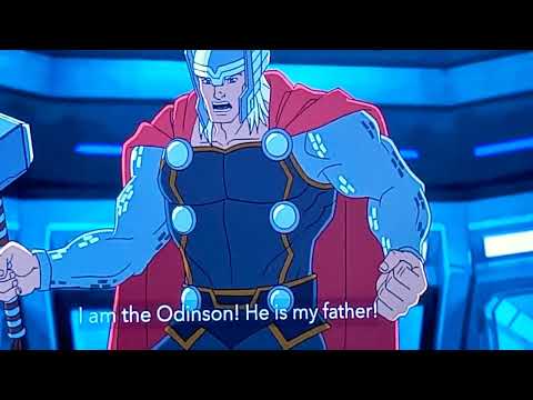 Hulk Smaks Odin, And Odin Respects Hulk Scene Avengers Assemble