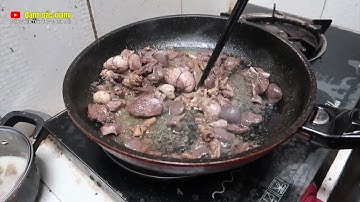 Lòng gà xào hoa Núc Nác, món ăn đặc sản vị thuốc Dạ dày #oanhbg