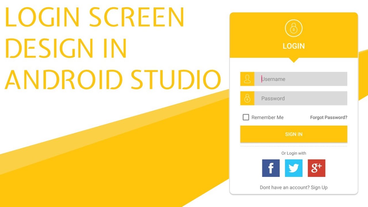 Login Screen UI design in Android Studio (With Source Code ...