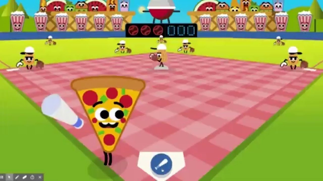 Google gives you a chance to play a game of baseball -- with food.