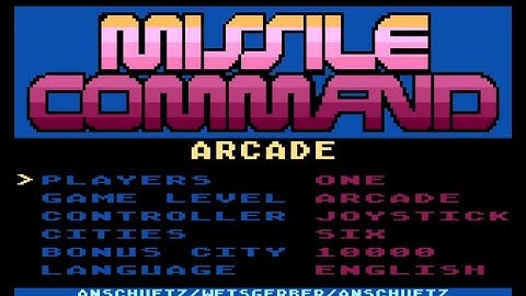 Missile Command Arcade for Atari 8-bit computers with VBXE