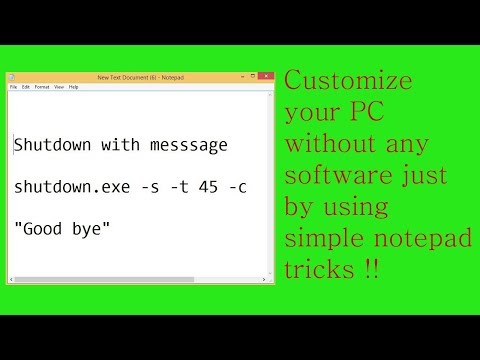 Timed Shutdown using Notepad | Text to speech | How to make Diary Entries | Shutdown with message