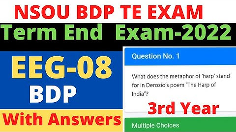 NSOU BDP EEG 8  Final Exam 2022 / English Paper-08 / EEG-08 / 3rd Year