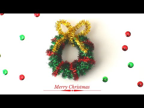 Easy Pipe Cleaner Wreath Ornaments - One Little Project