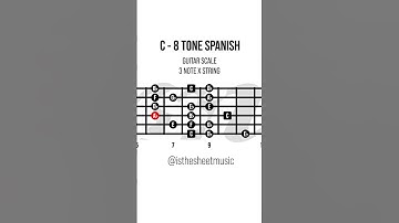 C 8 TONE SPANISH SCALE   GUITAR SCALE   3 NOTE x STRING