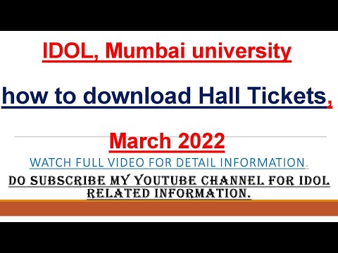 IDOL | How to Download Hall Ticket | March 2022 Examination | Mumbai University