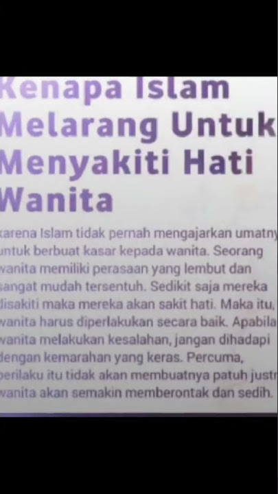 Mengapa Islam Melarang Untuk Menyakiti Hati Wanita #shorts