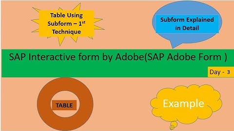 Class 3| SAP Adobe Form Tutorial | Subform in detail| Table using Subform| content flow to next page