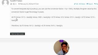 Perform the conversion between the energy units of 8.70 x 10^2 kJ to J