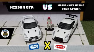 Nissan gtr da tomica tlv e Nissan gtr nismo n-attack da kyosho! - Tomica vs kyosho!!