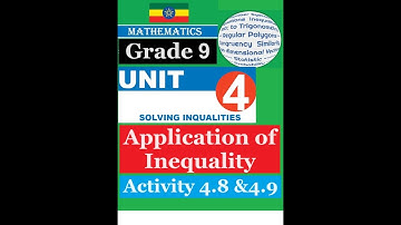 Mathematics Grade 9 Unit 4 Application(Activity 4.8 and 4.9)@mathT_21