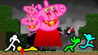 Stickman VS Minecraft: Mutant Peppa Pig.exe - AVM Shorts Animation
