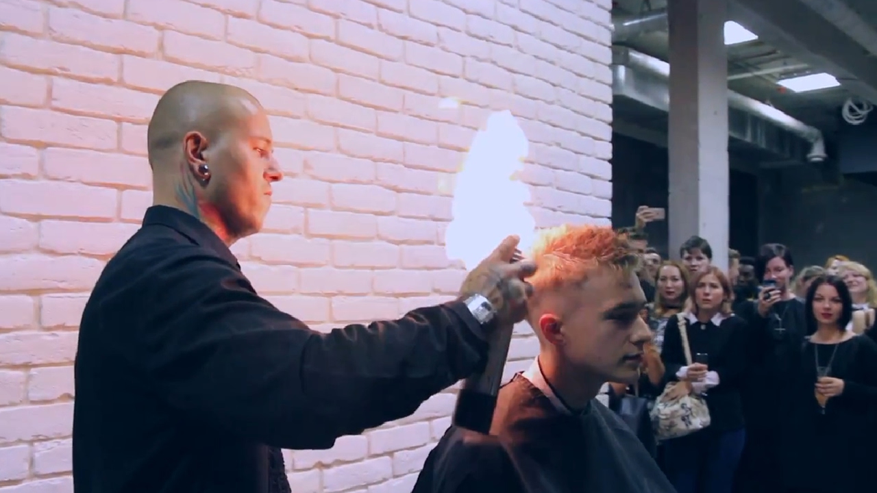 Cutting Hair With Fire Sasha Menshikov Hair Artis St