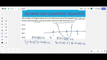 31.the number of integral values of k, for which one root of the equation 2x2 – 8x + k = 0 lies in t