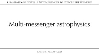 Multi-messenger astrophysics - Part 1