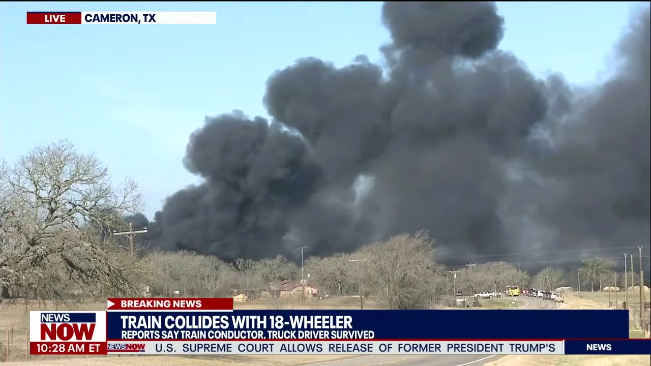 Texas train crash: Explosion following collision with 18-wheeler | NewsNOW  from FOX - YouTube