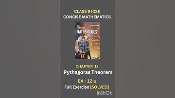ICSE CLASS 9 | Chapter 12 Pythagoras Theorem | Solved EX 12 a | CONCISE MATHS | SELINA PUBLICATIONS
