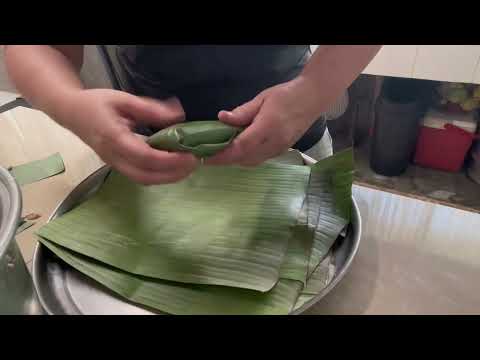 Making Cassava suman with cocomilk