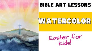 Easy Watercolor Cross- Easter Art