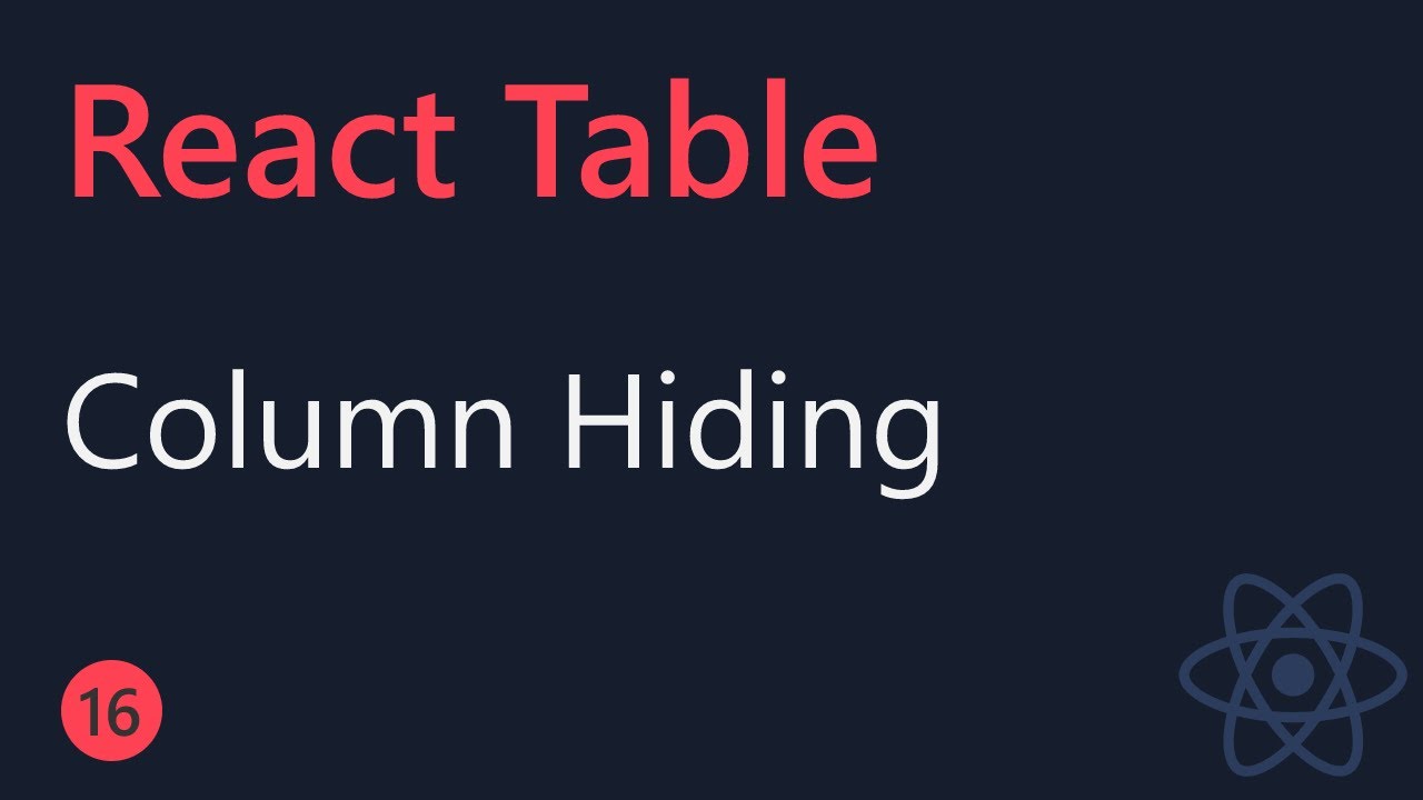 React Table Hide Column