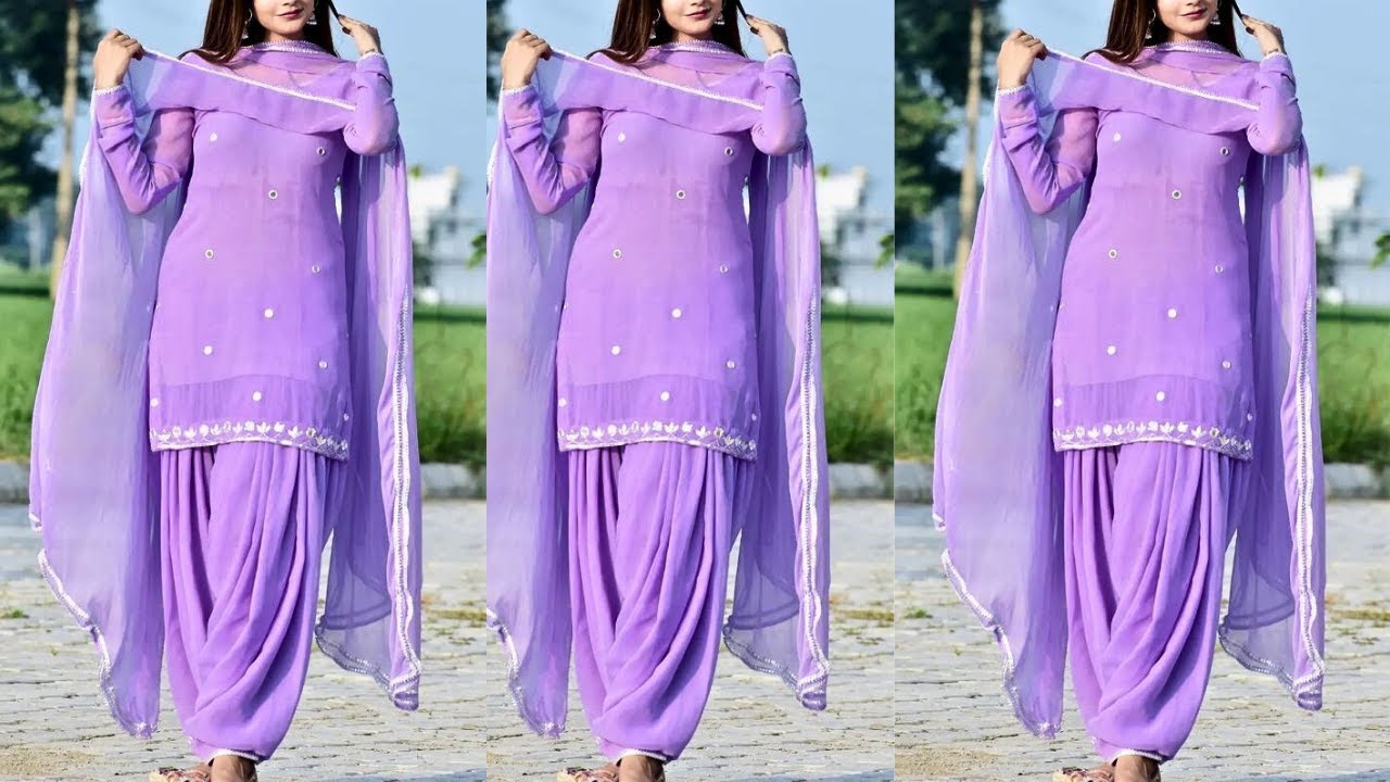 Dark Purple color Combination Suit Design Idea /// Purple Color Punjabi Suit  #NaveenGlobalFashion - YouTube