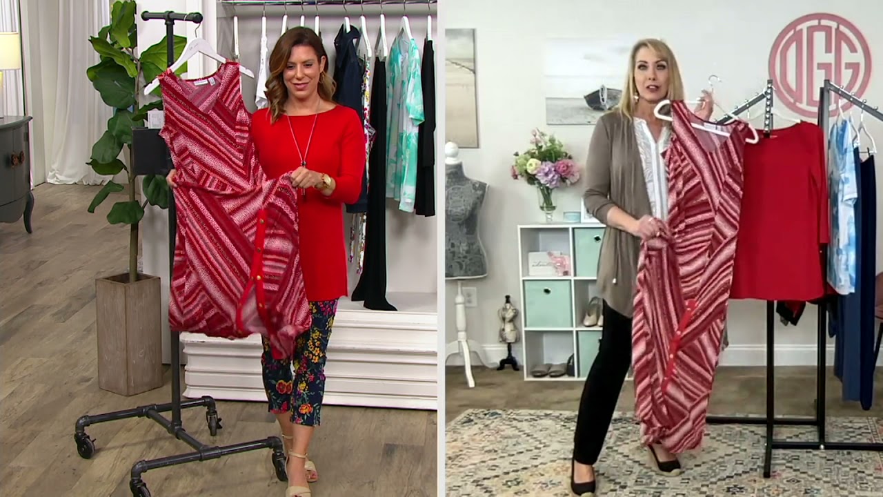 Susan Graver Solid or Print Liquid Knit Maxi Dress w/ Snap Detail on QVC