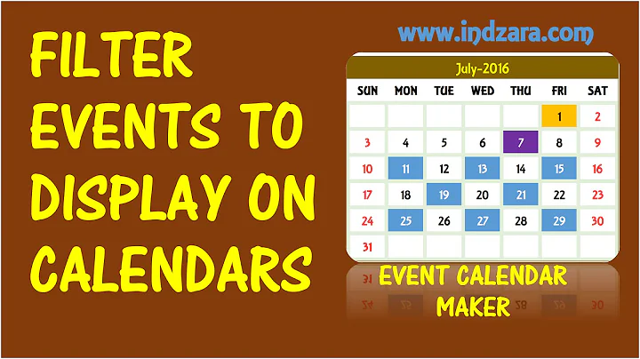 Event  Calendar Maker Excel Template - Filter Events